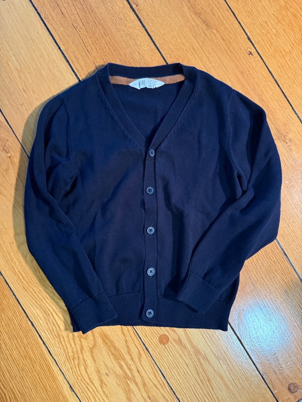 H&M Navy Blue V-Neck Button Cardigan Sweater